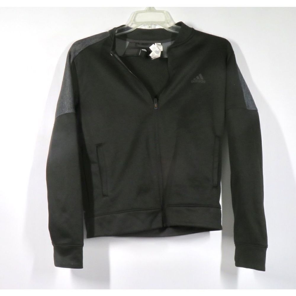 Adidas Black Long Sleeve Zip Up Warm Up Jacket Mens M